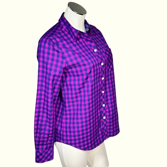 VINEYARD VINES with Cashmere Pink Blue Gingham Plaid Button-Up Shirt Women's S - Picture 6 of 16